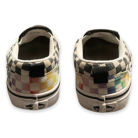 Vans Asher Rainbow Checkerboard Slip-On Sneaker - Size 3 (big kids) - Picture 5 of 8